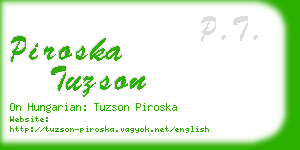 piroska tuzson business card